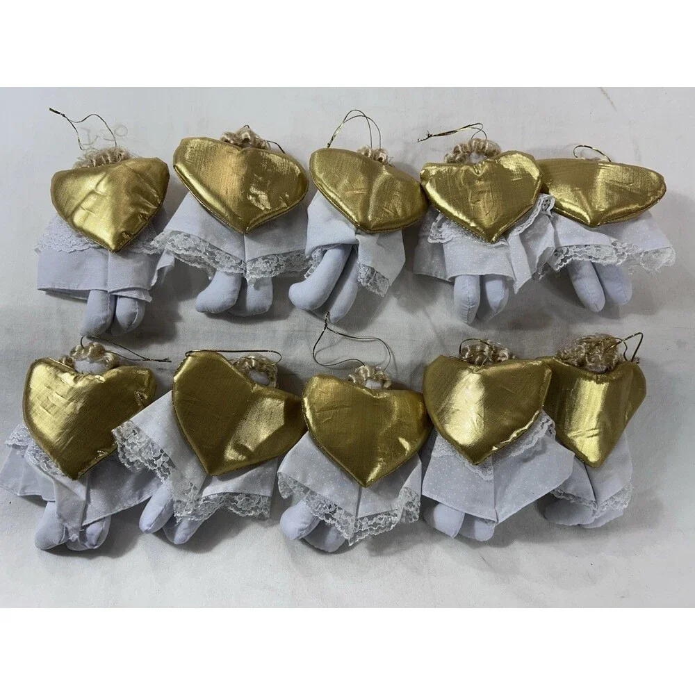 Vintage Lot of 10 Four Star International Plush Angel Christmas Ornaments 2000